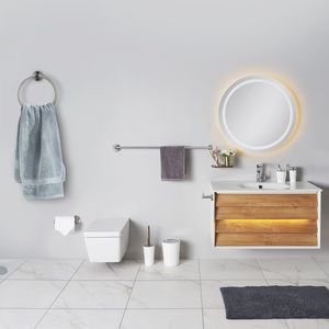 Brushed Nickel Bathroom <b>Hardware</b> Set 4-Piece Wall Mounted Stainless Steel Towel Bar Robe Hooks Includes 16-Inch Hand Towel Bar - Product Image 6