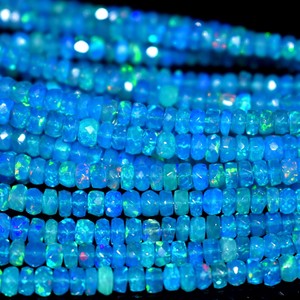 Cuentas de ópalo natural de Paraíba etíope facetadas en forma de rondel para la fabricación de joyas, 4-5 mm, ópalo de fuego Welo brillante, venta al por mayor, 16 pulgadas - Product Image 6