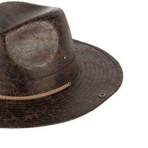 Sombrero de Vaquero de Cuero Premium, Estilo Occidental, Protección Solar para Actividades al Aire Libre, Ajustable, Hecho a Mano, Estilo Rústico Vintage - Product Image 4