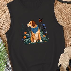 เสื้อกั๊กลำลองสำหรับผู้หญิงสุนัขที่มีพืชและดอกไม้ - Product Image 4