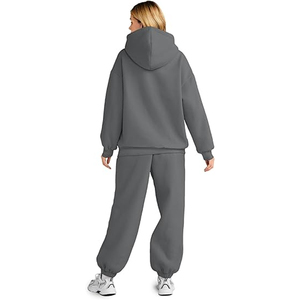 Survêtement pour femme, style urbain, sweat-shirt à capuche surdimensionné, pantalon assorti - Product Image 2