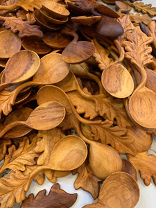 Vietnam Vintage Scoop Leaf Wooden <b>Spoon</b> Solid Wood Material for Seasoning Scoop Coffee Tea Kitchen <b>Serving</b> Use - Product Image 3