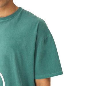 เสื้อยืดโอเวอร์ไซส์ทรงบ็อกซี่ คอโอ ผ้าถักน้ำหนักเบา 100% ผ้าฝ้าย ระบายอากาศได้ดี เป็นมิตรกับสิ่งแวดล้อม พิมพ์โลโก้ได้ตามต้องการ สำหรับผู้ชาย สไตล์สตรีทแวร์ - Product Image 3