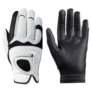 Guante de golf de cuero genuino blanco, para mano derecha, unisex, antideslizante, transpirable, con cierre de tirar, deportivo - Product Image 1