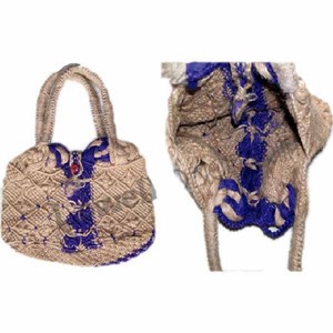 BOLSA DE VIAJE UNISEX DURADERA EN FORMA DE SACO, DE HUEVO DE GANADO, CON PATRÓN GEOMÉTRICO DE DISEÑO Y GANCHILLO DE HILOS DE YUTE - Product Image 5
