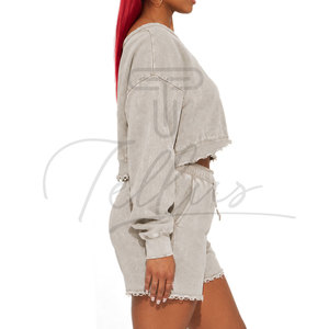 2024 Hot Sale Custom logo Sportswear Short Sweat Suit Women 2 Piece Shorts <b>Sets</b> for Women Jogger Jumper Women <b>Sets</b> - Product Image 3