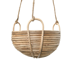 Elegante maceta colgante de ratán tejida a mano, cesta de flores colgante transpirable para decoración de patio trasero, terraza y pasillo, procedente de Vietnam. - Product Image 3