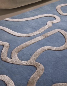 Hand Tufted Low Pile Abstract Wool <b>Rug</b> Anti-Bacteria PET Friendly Eco-Friendly Non-Slip <b>Thin</b> Modern Design Latex Backing for - Product Image 3