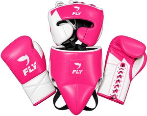 Fly Leather Boxing Gear Set Orange Lace Up Gloves Headgear <b>Groin</b> <b>Protector</b> for Adults - Product Image 2