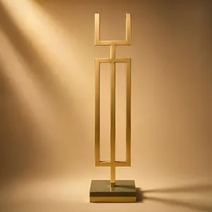 Balaustre Geométrico Moderno de Latón Dorado, Pilar Decorativo para Escaleras Resistente al Óxido, Poste de Barandilla de Acero Inoxidable - Product Image 1