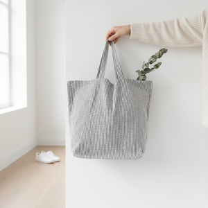 Eco-Friendly Sustainable Cotton Tote <b>Bag</b> with Non-Woven Handle <b>Medium</b> <b>Size</b> Letter Pattern-Reusable Fashion Wholesale Bulk - Product Image 1