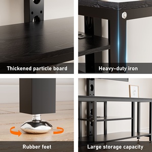 Support TV LED RGB avec prises électriques, support TV pivotant, centre de divertissement avec étagères de rangement pour salon - Product Image 6