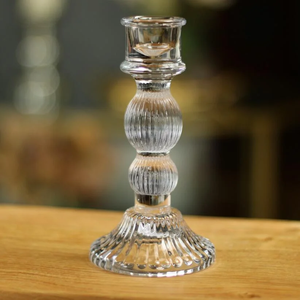 Support à bougie vintage en verre transparent - Fait à la main, décoration de Noël, de Pâques, de la Saint-Valentin, décoration de la maison, résistant à la chaleur, imperméable, réutilisable - Product Image 2