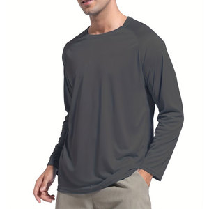 Men's Outdoor Raglan Sports T Shirt Crew Neck Breathable Quick Dry <b>Athletic</b> Running Men Training Shirt - Product Image 4