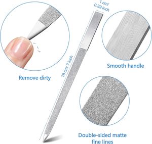 6 limes à ongles professionnelles en acier inoxydable, pointues et plates, pour doigts et orteils - Product Image 3