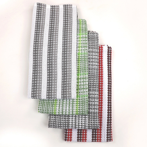 Serviettes de cuisine en coton biologique à texture douce, tissage gaufré, sans peluches et durables pour un séchage et un nettoyage efficaces des vaisselles à bon prix - Product Image 3