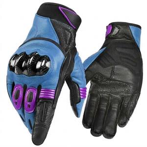 Gants de moto en cuir à manchette courte pour motard, compatibles écran tactile, tendance mode USA Europe 2026 - Product Image 1