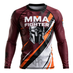 Camiseta de compresión deportiva de manga larga para hombre, con estampado de sublimación completa, para BJJ, ropa de exterior, capa base deportiva. - Product Image 2