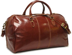 กระเป๋าเดินทาง Duffel หนังแท้-สีน้ำตาล - Product Image 4