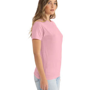 T-shirts classiques pour femmes, couleur unie, Next Level, en coton mélangé doux, col rond, tailles S à 4XL, coupe athlétique, t-shirt basique uni et avec logo - Product Image 3