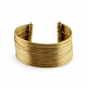 Bracelet manchette en laiton plaqué or unisexe, style classique, bracelet tendance - Product Image 2