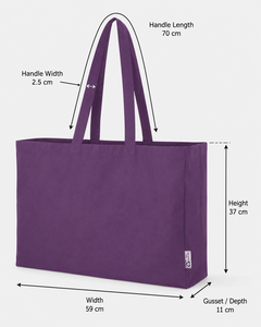 Custom Recycled Polycotton Tote Bag with Inside Pocket 220GSM Large Reusable Promotional Shopping Bag Wholesale Bulk B2B OEM ODM - Product Image 2
