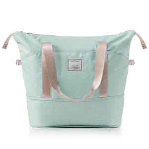 Set bagaglio in ABS espandibile da 4 pezzi durevole Spinner a 360 gradi ruote valigia borsa da viaggio verde grigio dorato - Product Image 2