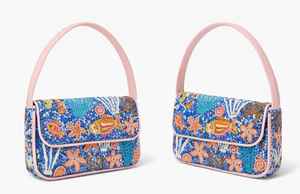 Sac à bandoulière trapèze perlé fait main pour femme, motif poisson océanique, sac à main classique et tendance, broderie de luxe en coton de haute qualité - Product Image 4