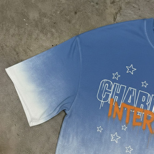 Camiseta de Algodón Personalizada de Marca, Prenda de Alta Calidad para Hombre, Camiseta con Estampado Gráfico y Lavado Ácido, Camiseta Corta de Corte Cuadrado para Hombre - Product Image 4