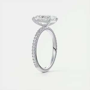 แหวนเพชรทรงเรเดียนท์คัท 2.30 กะรัต เพชรเลี้ยงในห้องปฏิบัติการ รุ่นฮาร์เปอร์ เพฟ ฝังแบบเฟรนช์เซ็ตในทองคำขาว 14K - Product Image 1
