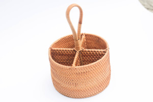 Cesta Redonda de Mimbre Tejido de Primera Calidad con Compartimentos Divididos – Accesorio Ecológico para Mesa de Comedor - Product Image 2