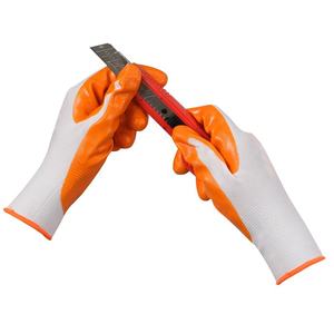 Gants en polyester et nylon avec paume enduite NBR, anti-impact, sans silicone, sans poudre, poignet tricoté élastique, grip micro-sableux lisse - Product Image 1