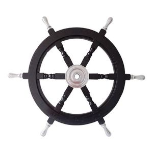 Wooden <b>Ship</b> <b>Wheel</b> Refined Coastal Home Accent Created to Complement Seaside Decorative Themes with Vintage Appeal - Product Image 1