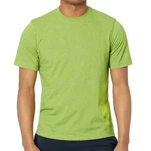 เสื้อยืดผู้ชายทรงปกติ ผ้าโพลีเอสเตอร์ผสมคอตตอน สีเขียวล้วน คอกลม แขนสั้น ผ้าถัก สไตล์ลำลอง ทรงปกติ - Product Image 1