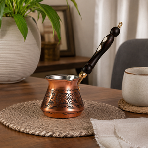 Handmade Black Copper Turkish Coffee Pot Cezve Ibrik Wooden Handle <b>Arabic</b> Greek Espresso Coffee Maker Milk Warmer Gift Pot - Product Image 3