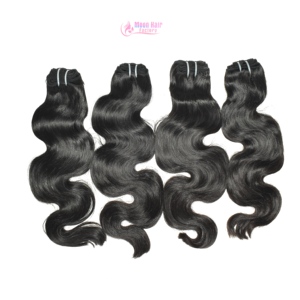 ผมแท้แบบ Single Drawn Remy Hair ลอน Body Wave แบบเป็นมัด ปลายผมตรง หนานุ่ม เนื้อนุ่ม สีดำธรรมชาติ สำหรับต่อผมแบบ Weaving ใช้ในร้านเสริมสวย - Product Image 2