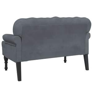 Banco de muebles para el hogar de terciopelo gris oscuro con respaldo Tamaño de 47 "x 25,4" x 29,5" - Product Image 5