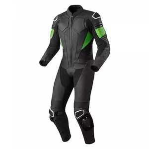 Custom Men's Leather Motorcycle Racing Suit Windproof Color Blocked 220g Full Sleeve Latest Design - Product Image 1