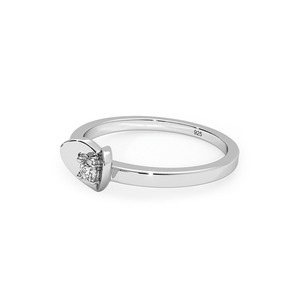 Bague minimaliste en forme de cœur en diamant naturel en argent sterling 925 pour femmes - Product Image 3