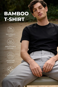 Camiseta Casual de Manga Corta para Hombre SOSH, Diseño a Rayas, 100% Algodón, Costuras Planas, Tejido Interlock de Secado Rápido - Product Image 5