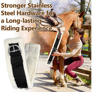 Sangle de Selle Western en Cuir Personnalisable 28" 34" avec Rembourrage Doux en Polaire de 25mm, Sangle en Nylon Antidérapante et Acier Inoxydable - Product Image 2