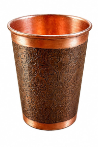 Pure <b>Copper</b> Hammered Tumbler for Ayurvedic Health Benefits Handcrafted Modern Eco-Friendly <b>Screw</b>-On Cap Home Hotel - Product Image 6