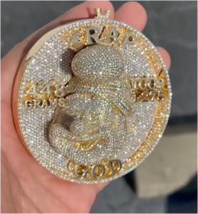 Colgantes de Joyería de Moda Redondos, Dijes de Plata Esterlina con Letras para Hombre, Joyería Fina Hip Hop, Colgante de Moissanita Iced Out - Product Image 5