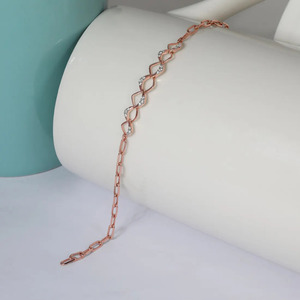 Interwoven Oval Link Diamond Accent <b>Bangle</b> <b>Bracelet</b> - Product Image 3