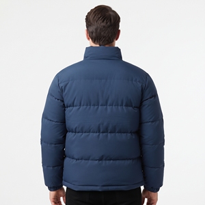 Chaqueta Acolchada de Invierno para Hombre, Color Sólido, Cuello Alto, Cálida, con Cierre Completo, Corte Regular, Resistente al Viento, Ropa Exterior Informal - Product Image 2