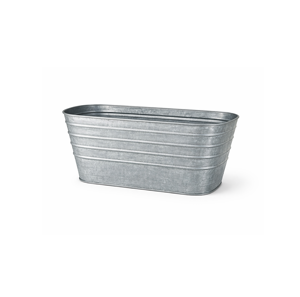 Pot de Jardin Galvanisé Style Ferme Moderne pour Décoration Intérieure et Extérieure - Seau Rectangulaire en Métal Gris de 16 Pouces - Product Image 1