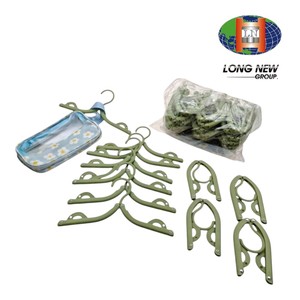 LONGNEW OEM Custom Foldable Travel Garment <b>Hanger</b> <b>Space</b> <b>Saving</b> Folding Clothes <b>Hanger</b> - Product Image 2