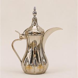 Luxury Stainless Steel Arabic Coffee Dallah <b>Pot</b> Traditional Middle Eastern Gahwa Kettle with Gold Accents for Home Hotel Use - Product Image 3