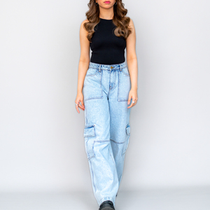 Jeans Casuales para Mujer, Jeans Ajustados de Cintura Alta, Pantalones de Mujer con Cintura Elástica - Product Image 1
