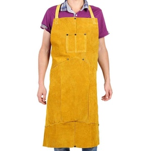 Premium Heavy-Duty Cowhide Split <b>Leather</b> Welder Safety <b>Apron</b> Industrial Work Protection Heat Resistant Sleeveless Fire Resistant - Product Image 1